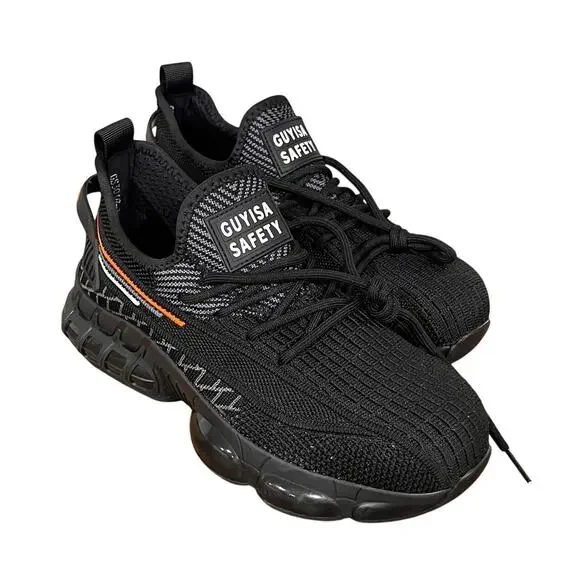 Steel Toe Safety Sneakers Black Knit Work Shoes NWOT EU 36–37 US Mens 5 - Picture 2 of 9